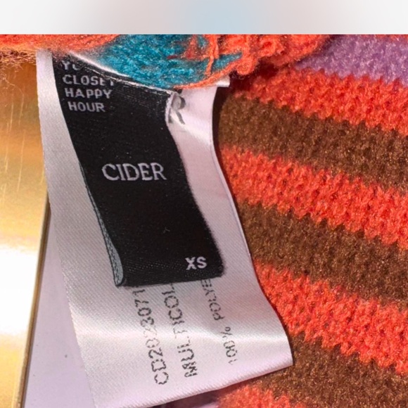 Cider Blue and Orange Knit Women's Sweater - Picture 2 of 4